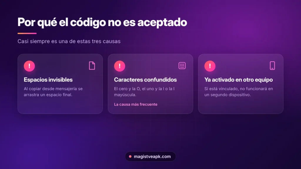 Por qué el código de Magis TV no es aceptado y cómo solucionarlo