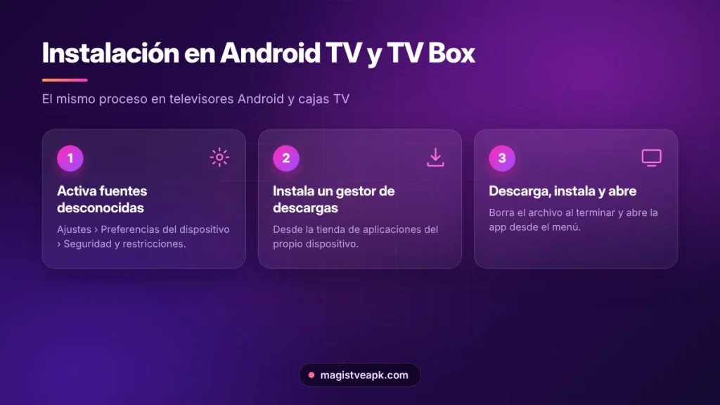 Pasos para instalar Magis TV en Android TV y TV Box