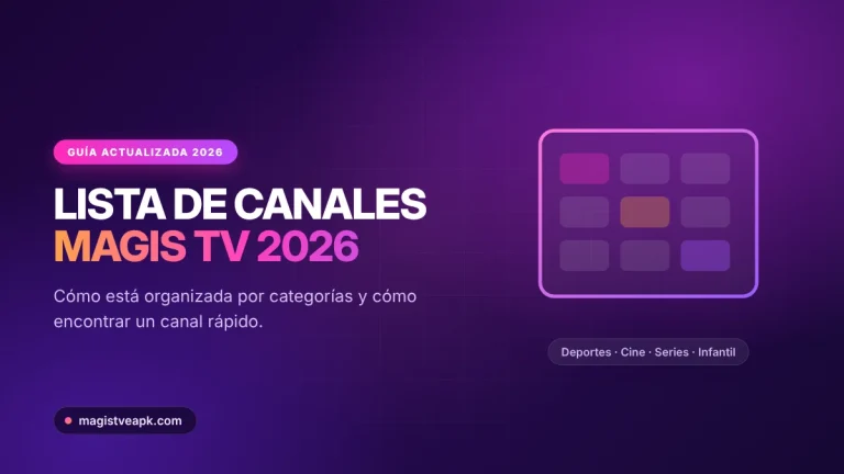 Lista de canales de Magis TV 2026 organizada por categorías