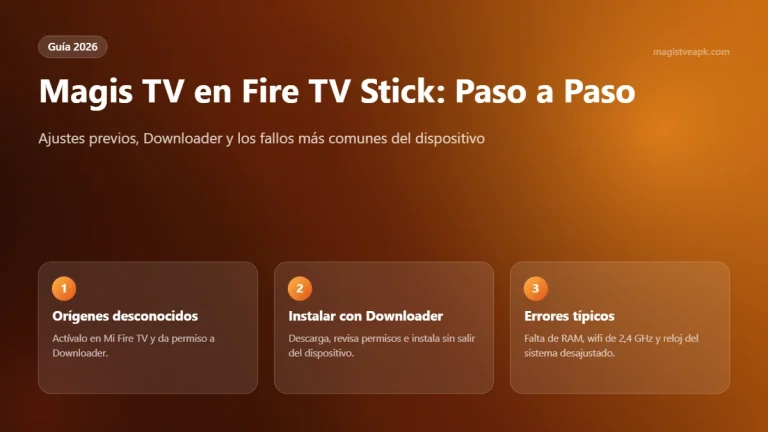 Cómo instalar Magis TV en Fire TV Stick paso a paso en 2026