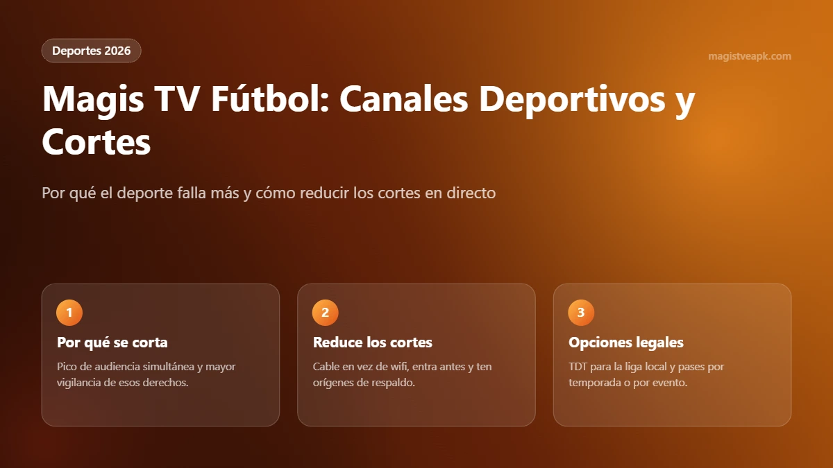 Magis TV fútbol: por qué se cortan los canales deportivos y cómo reducirlo