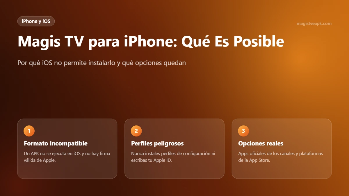 Magis TV para iPhone y iOS: por qué no se puede instalar y qué alternativas hay